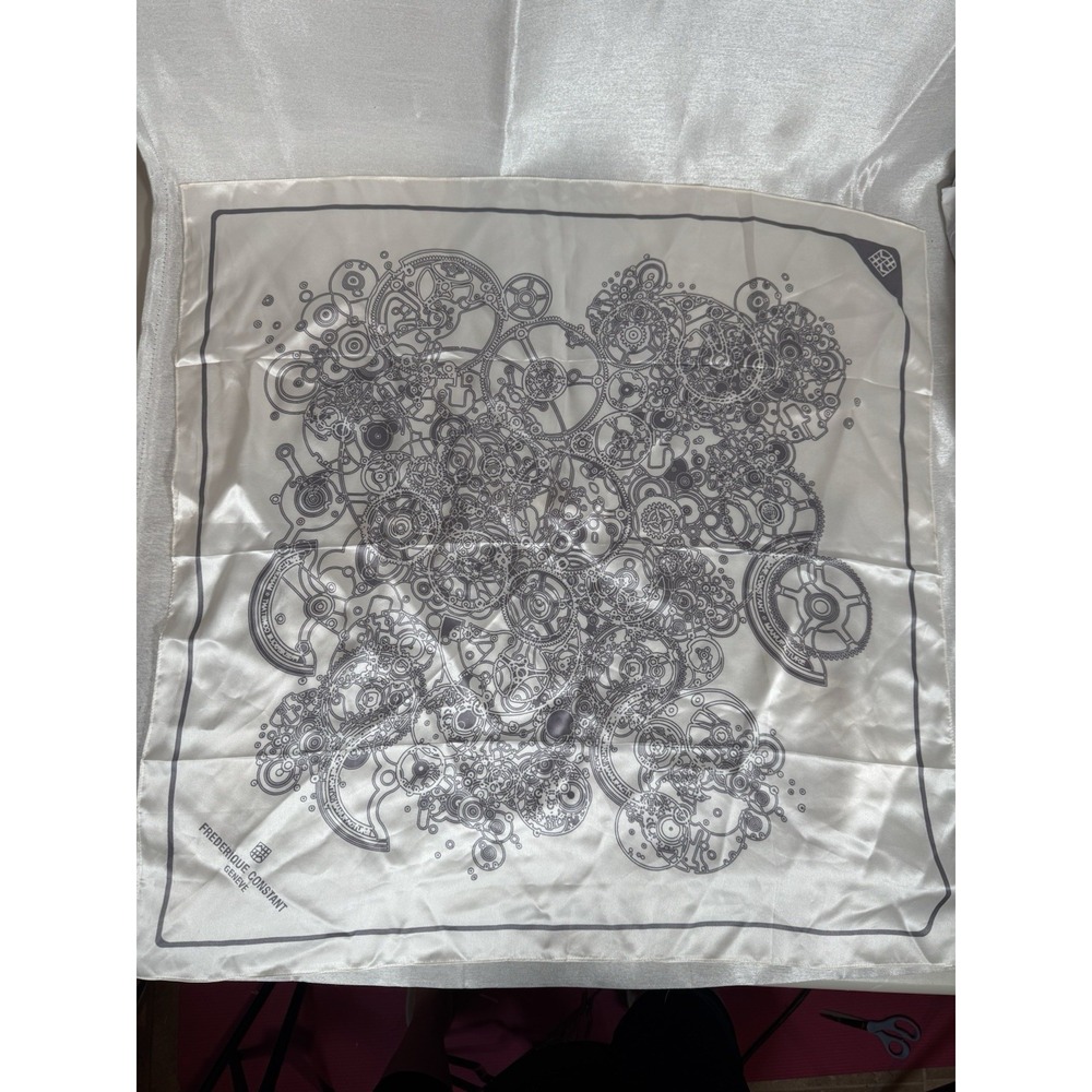 Frederique Constant Geneve Silk Scarf Watch Gear Design Luxury Accessory‎